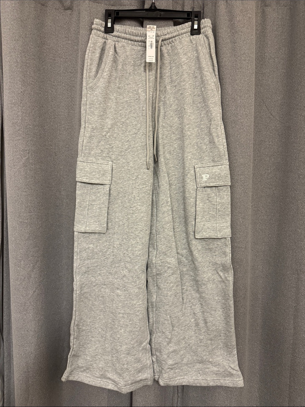 PINK Victoria's Secret Light Gray Cargo Sweatpants for women